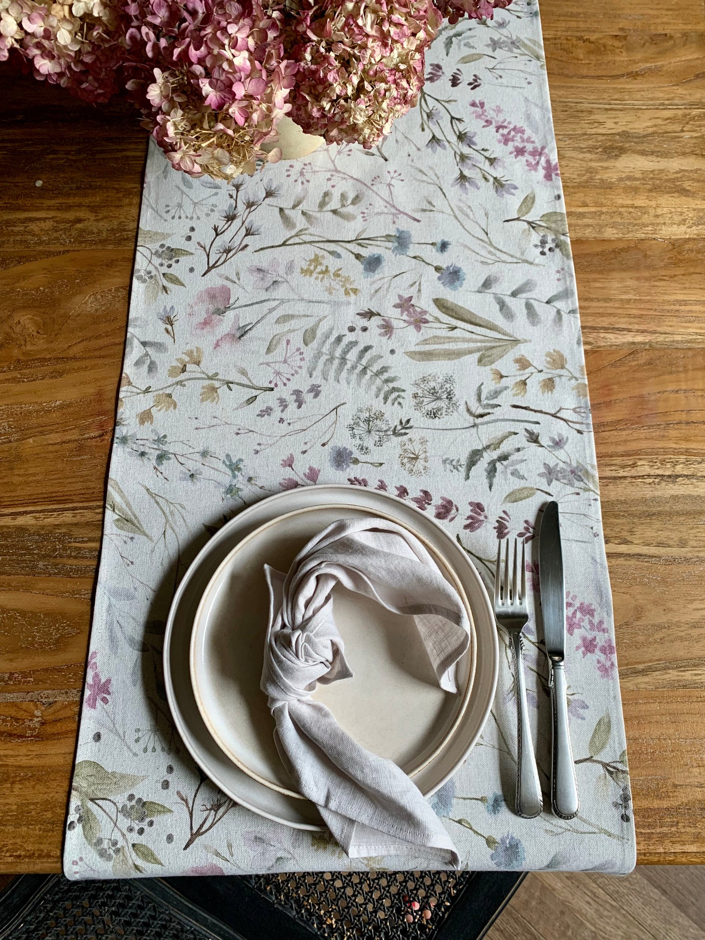 Table Runner, Linen-Cotton Mix, Printed | Aitana
