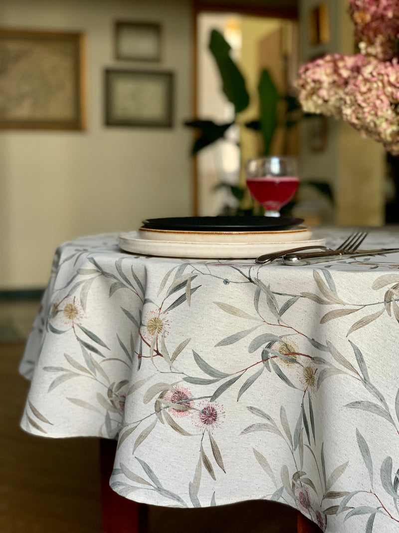 Round Tablecloth, Recycled Cotton, Printed Pipo Fresno Hortensias Home