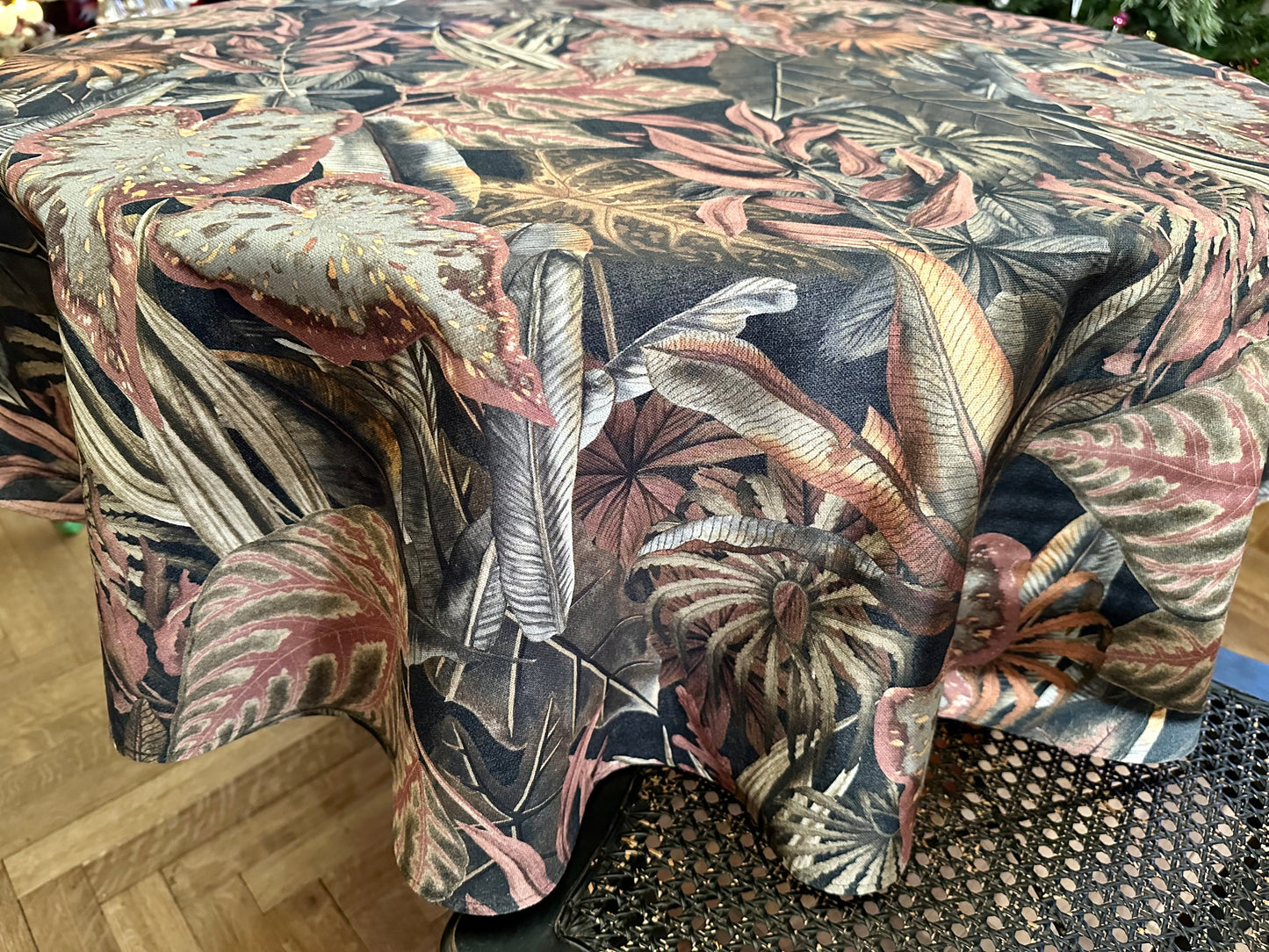 Round Tablecloth, 100% Cotton, Printed | Night Jungle