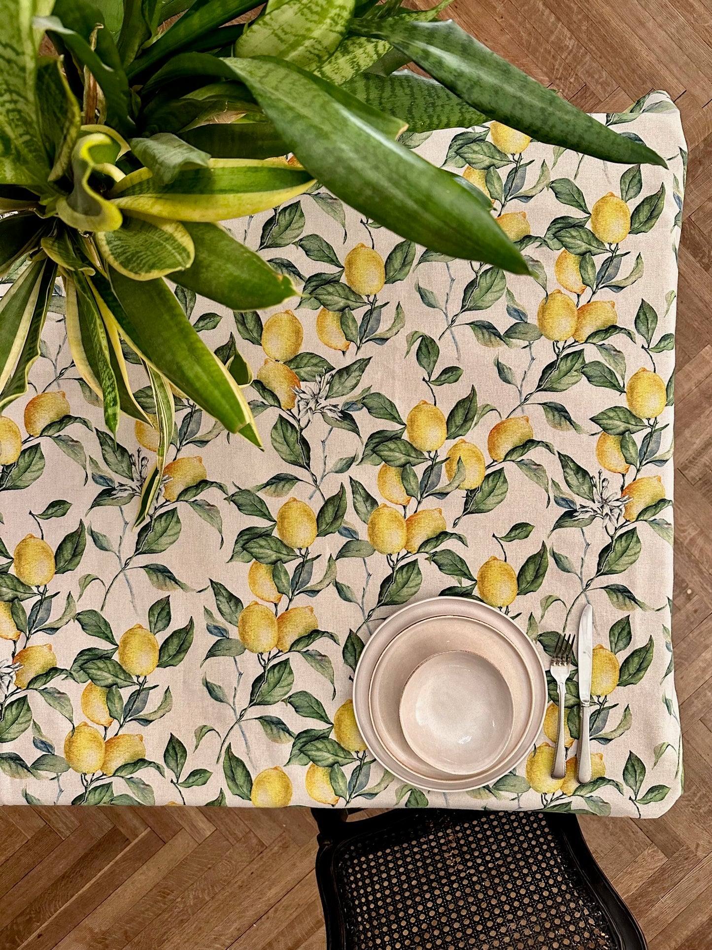 Tablecloth Square/Rectangular, linen-cotton mix, printed | Lemon Linen